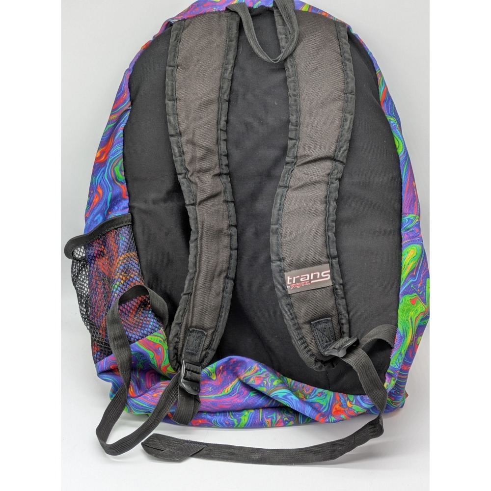 Trans by JanSport Backpack Multicolor Rainbow Swirl Laptop School Bag - Picture 2 of 11
